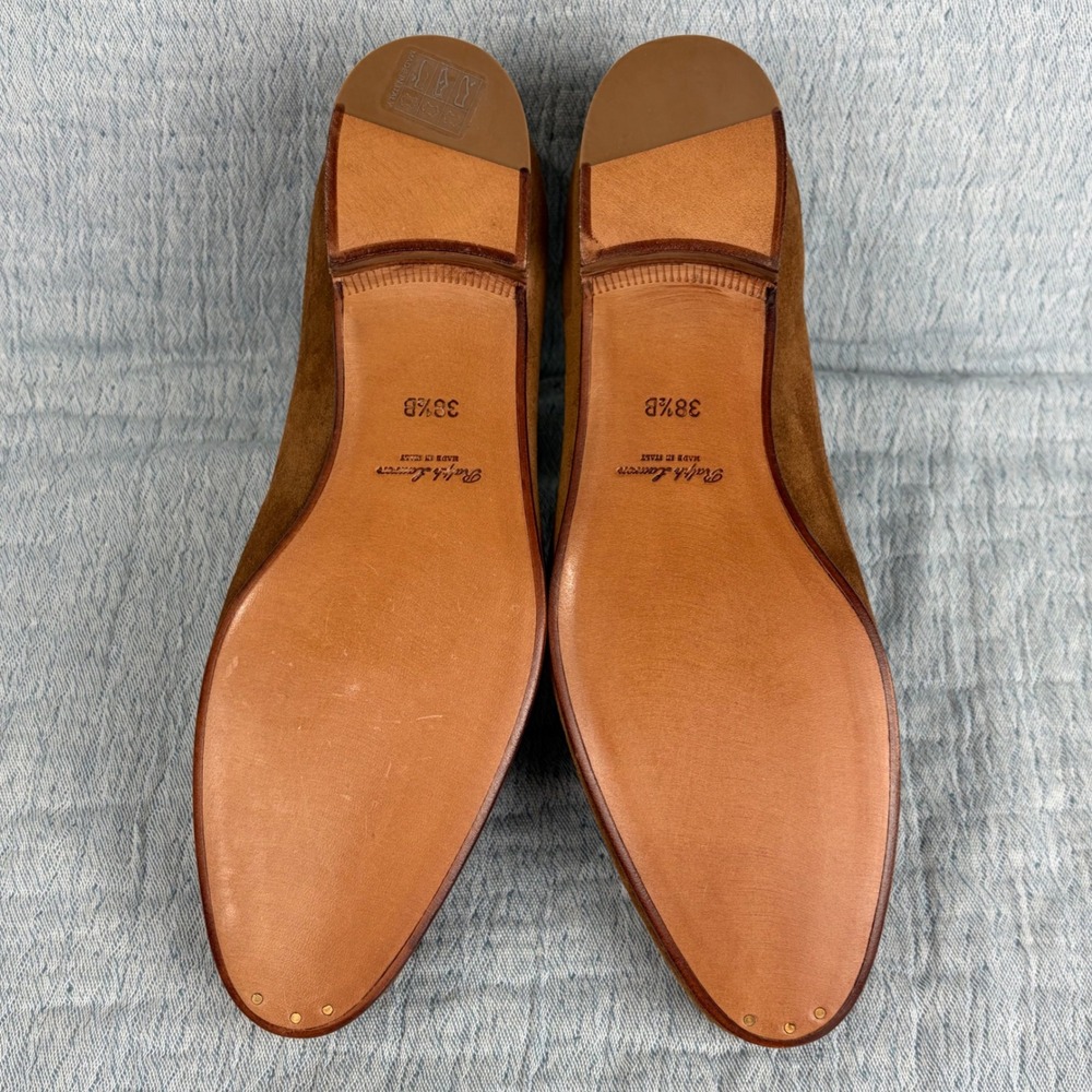 Ralph Lauren Purple Label Quillis Tassel Loafers Teak Calf Suede EU 38.5 US 8.5 - Picture 7 of 16